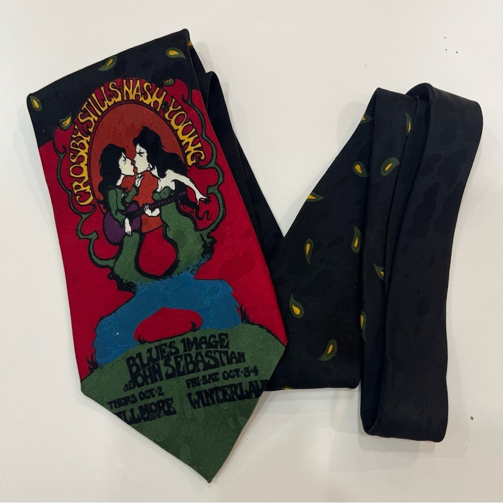*The Fillmore‎ Poster Ties CSN & Y #194 Bill Graham 100% Silk Tie  HAND MADE